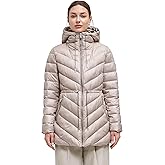 BINACL Women's Winter Warm Long Stylish Shiny Coat Outwear Pockets Quilted Thicken Hooded Parka Jacket with Adjustable Waist