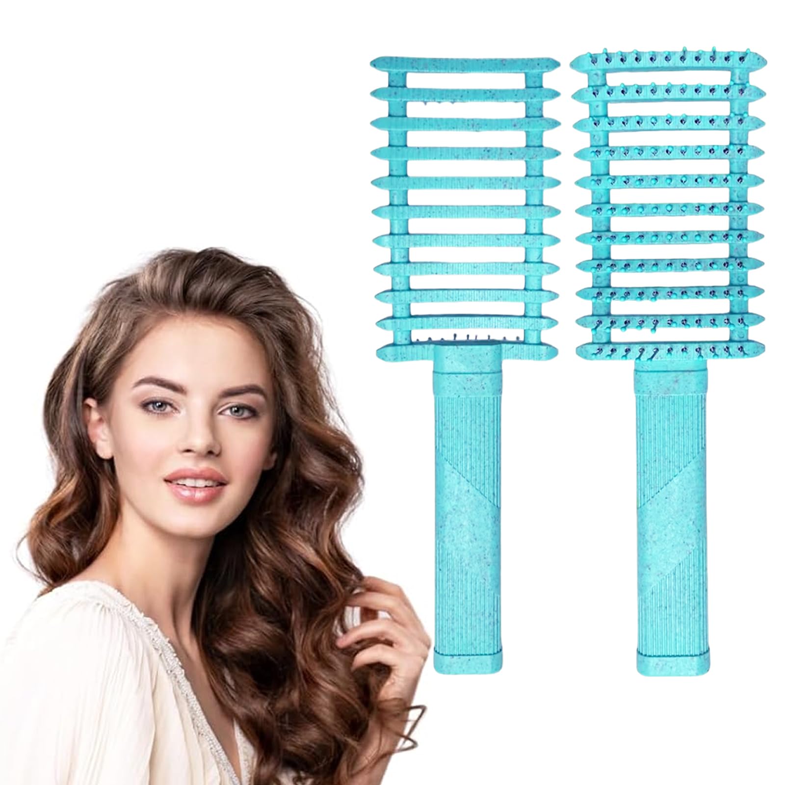 SGFNXB Curly Hair Brush, Curl Defining Brush, Effortless Detangling, Unisex, Adults, Thick Hair, Curly, Straight, 1 Count, Boar Bristles, Rubber Handle