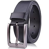 Genuine Leather Dress Belt For Men - Mens Belts For Suits, Jeans, Uniform With Single Prong Buckle - Designed in the USA