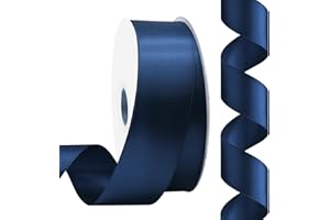 Rilisili Navy Blue Satin Ribbon 1-1/2 Inch 50 Yards Double Faced Polyester Satin Ribbons for Gift Wrapping DIY Crafts Wedding