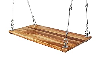 Riyo Moda Indoor Outdoor Teak Wood Hanging Swing Set/Jhula with Polyurethane Coating for Home Balcony and Garden (Upto 200kgs of Human Weight)