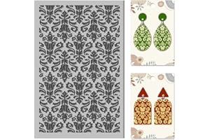 1 tapis texturé en caoutchouc, motif imprimé floral, kit de fabrication de bijoux, outils créatifs pour machines de gravure d