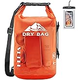 HEETA Dry Bag Waterproof for Women Men, 5L/10L/20L/30L/40L Roll Top Lightweight Dry Storage Bag Backpack with Phone Case for Travel Swimming Boating Kayaking Paddle Board Camping Beach Accessories