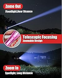 Victoper LED Flashlight 2 Pack Pink, Bright High