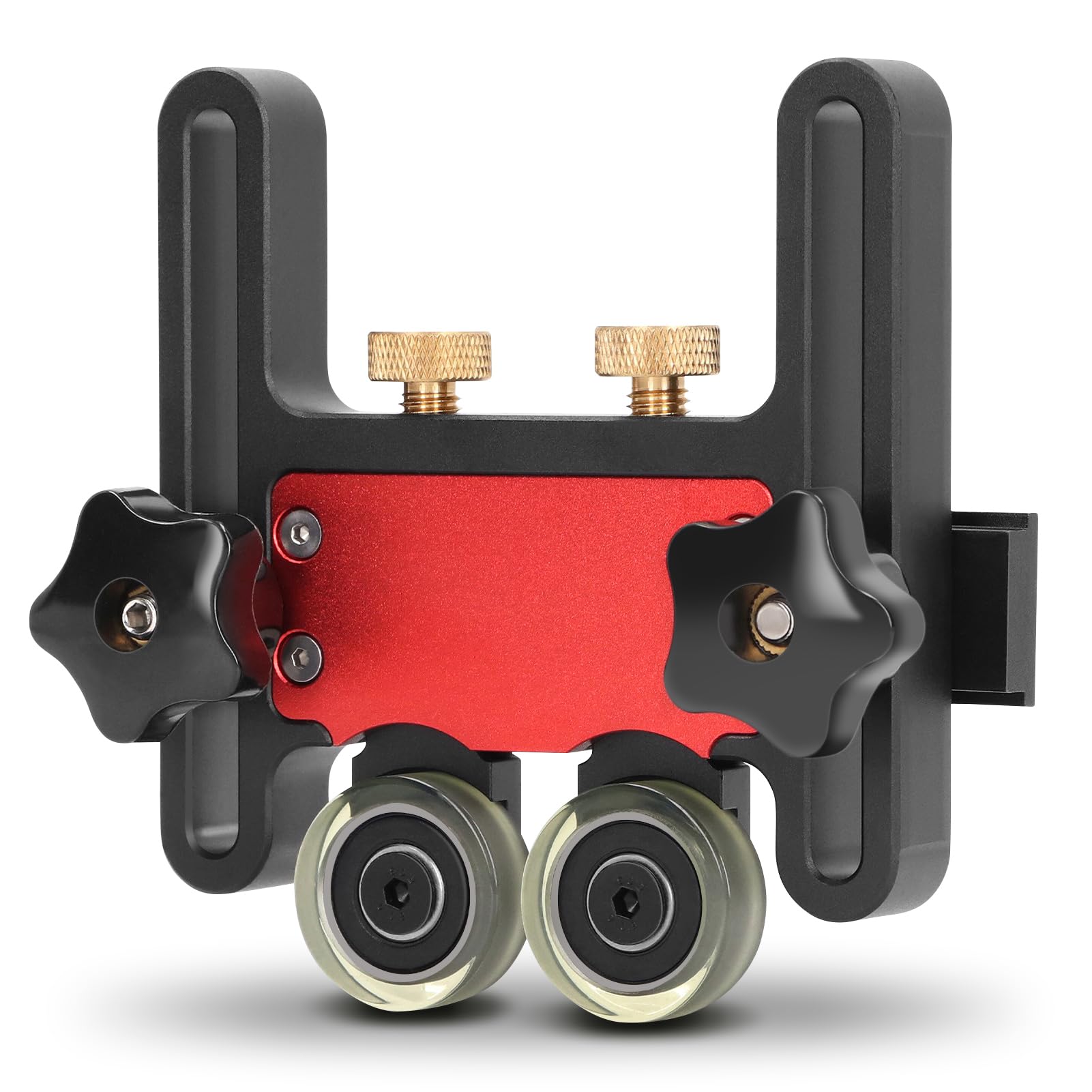 Table Saw Storage Roll, Feather Board Saw Table Pressing Aids Bearing Roller Retaining Tool for Table Saw Woodworking Double Wheel Sliding Guide Roller Feather Board Auxiliary Tool