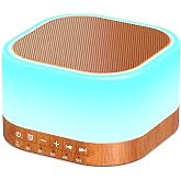 SleeZOO Sound Machine White Noise Machine with 25 Soothing Sounds 12 Colors Light with 10 Adjustable Levels 32 Adjustable Volumes 5 Timers Portable Sleep Machine for Adults Kids Baby (Wood)