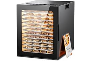 PSIIDAN Food Dehydrator, 12 Stainless Steel Trays in 850W Electric Dehydrator Machine, 48 Hour Digital Timer and 165°F Temperature Control, Food Dryer for Jerky, Dog Treats, Herbs, Meat, Fruit and Veggies