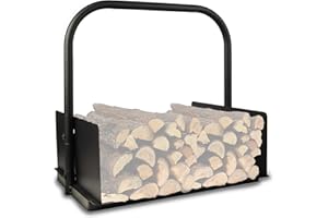 VODA Firewood Basket Portable Firewood Handle Rack Indoor Log Rack for Wood Indoor and Outdoor Metal Firewood Holder