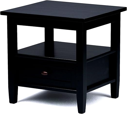 Amazon Com Accented Side Table Black Drawer Storage Coffee Decor
