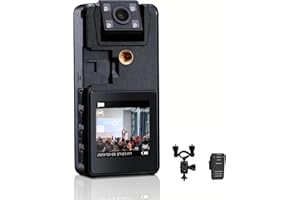 Hoestr 58GB Body Camera, 3000mAh Body Cam with IR Night Vision, 1296P Camcorder Ideal for Civilians Hikers Cyclists