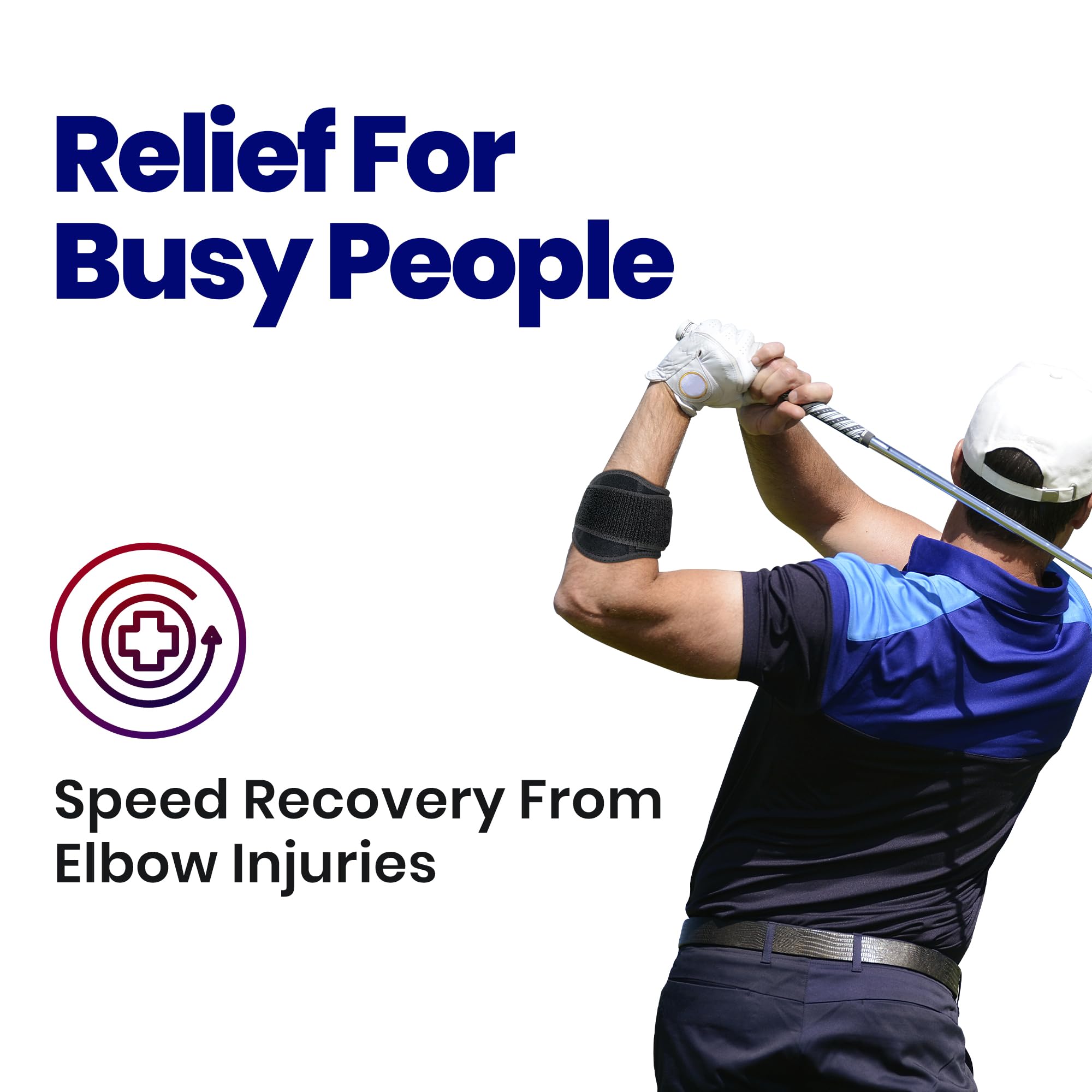 Tennis Elbow Brace For Men & Women | Golfers Elbow Tendonitis Arm Band | Forearm Pain Relief Compression Strap | Ulnar Nerve Support | Lateral Epicondylitis Sleeve Arm Brace & Wrap | Fits Most