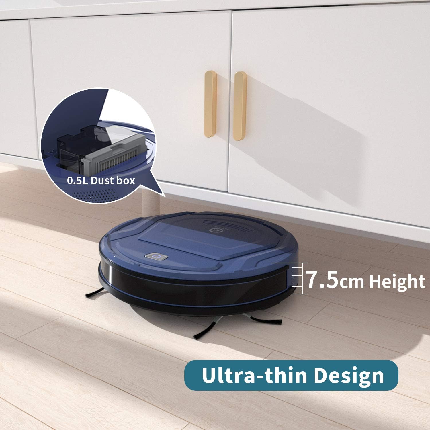 OKP Life K2 Robot Vacuum Cleaner 1800 mAh, Blue -