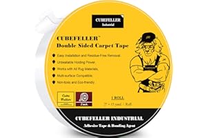cubefeller® Carpet Tape | 2" x 15 Yards (45ft) | Heavy Duty Double Sided Carpet Tape for Hardwood Floors | Residue-Free Rug Tape for Area Rugs on Carpet | Double Sided Carpet Tape for Rugs to Carpet