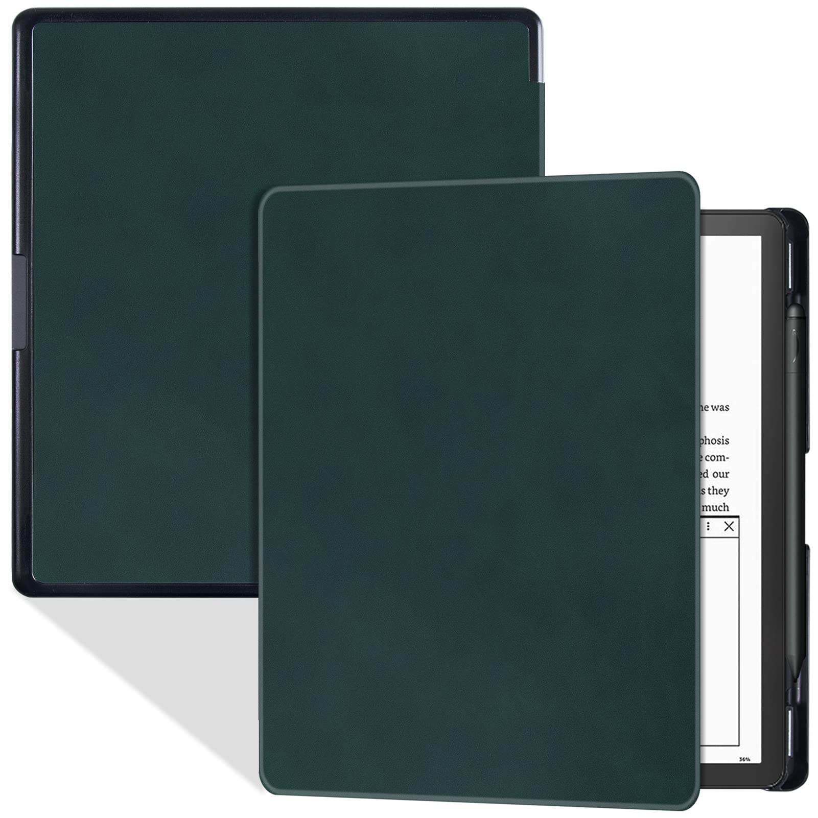 Photo 1 of BOZHUORUI Case for 10.2" Kindle Scribe 2022/2024 Tablet - Slim Lightweight PU Leather Book Folio Cover with Pen Holder & Auto Sleep/Wake, Pine Green