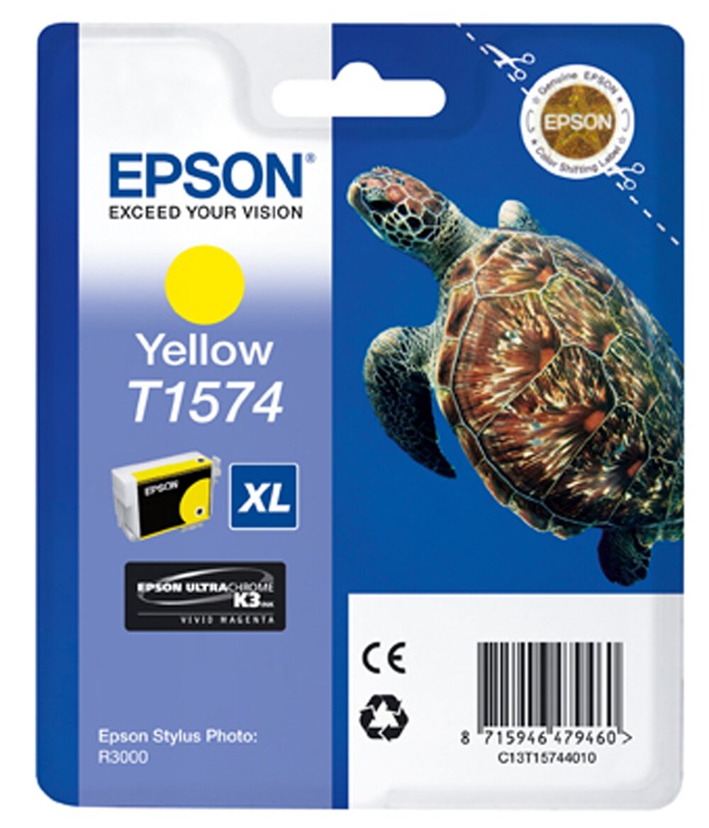 Epson T1574 Print Cartridge, Yellow, Genuine