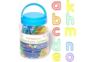 Joswisch Transparent Lowercase Letters, 78Pcs Alphabet Letters, Light Table Toys, Plastic Letters Spelling Manipulate - Light