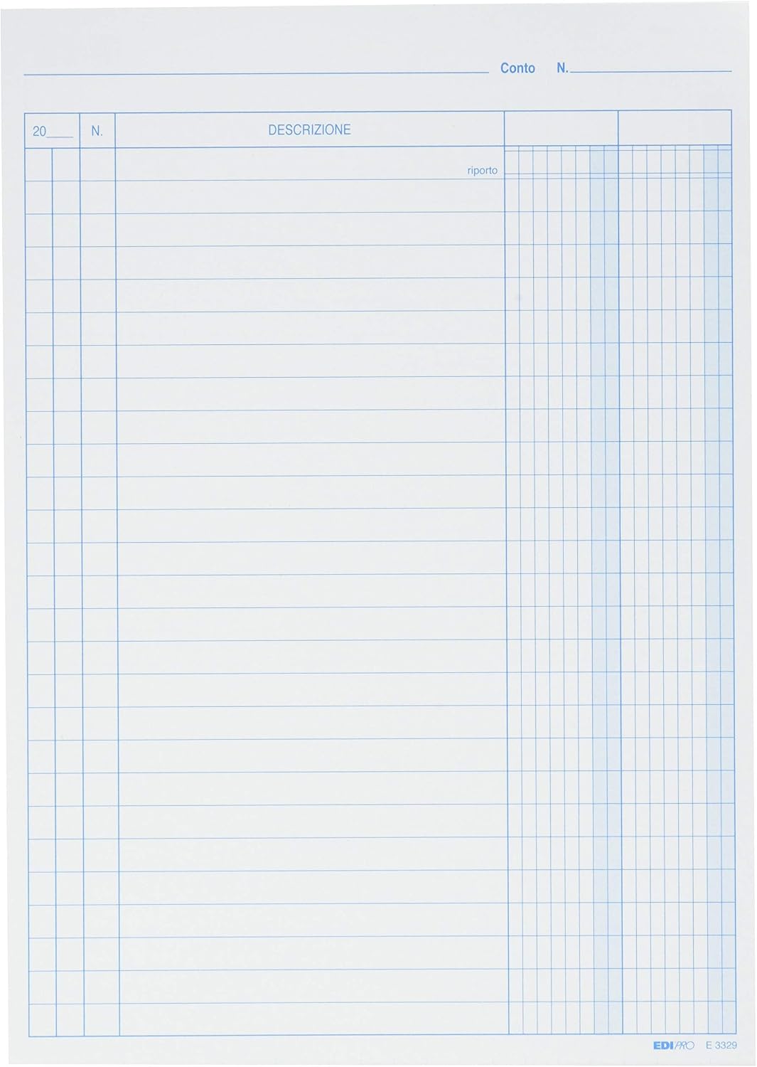 EDIPRO - E3329BL - 100 Cards with 2 Columns Blue f.to 21x15 - Image 3