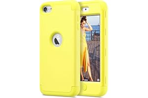 ULAK Compatible with iPod Touch 7/6/5 Case, Heavy Duty High Impact Shockproof Protective Cover for Apple iTouch 5th/6th/7th Generation (Latest Model), Yellow