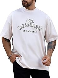 GORGLITTER Men's Crewneck T Shirt Letter Graphic