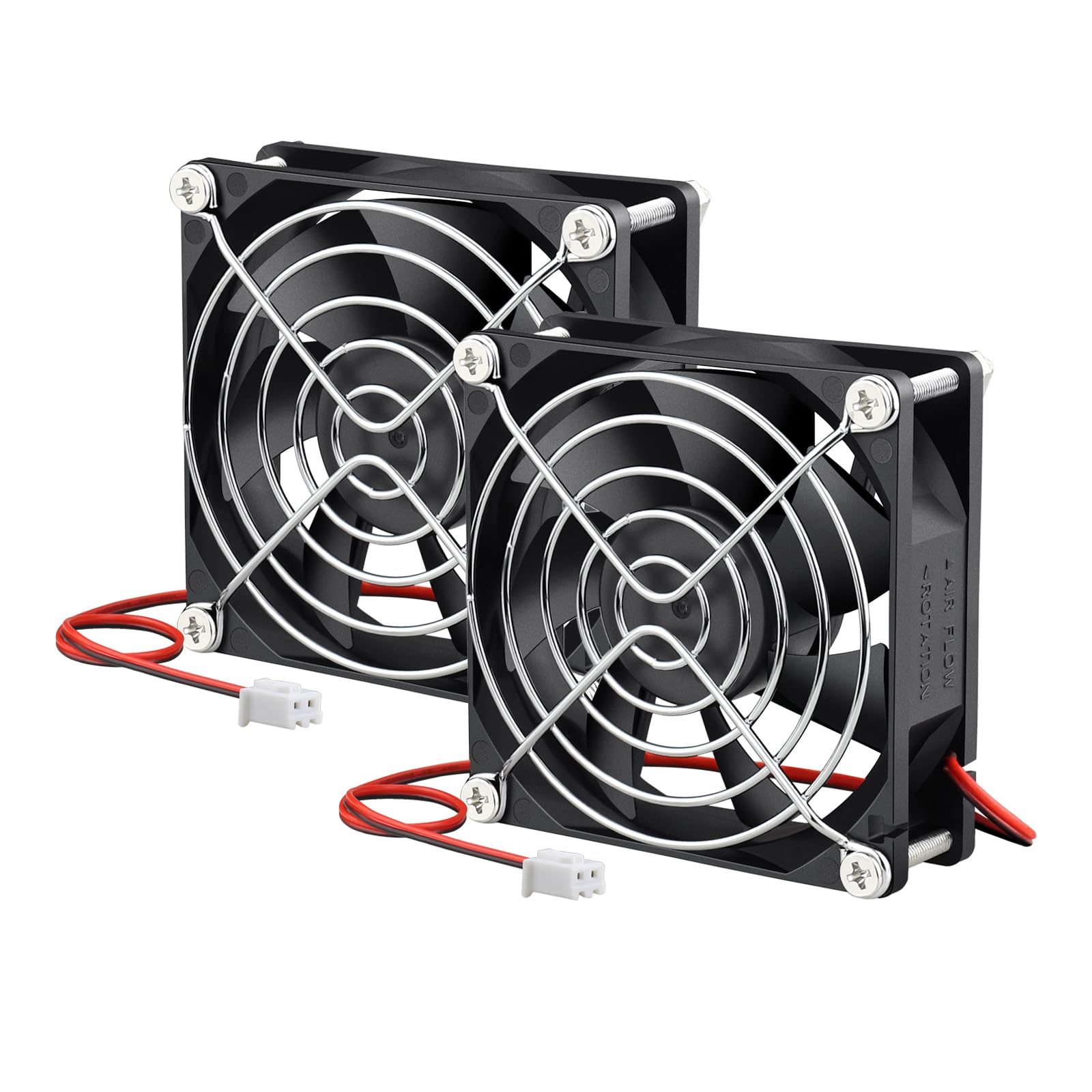 GDSTIME 2PCS 80mm Fan 12V 80x80 Computer Cooling Fan 80mm Brushless PC Case Fans with Metal Grills Dual Ball Bearing for PC Amplifier DVR Xbox Refrigerator