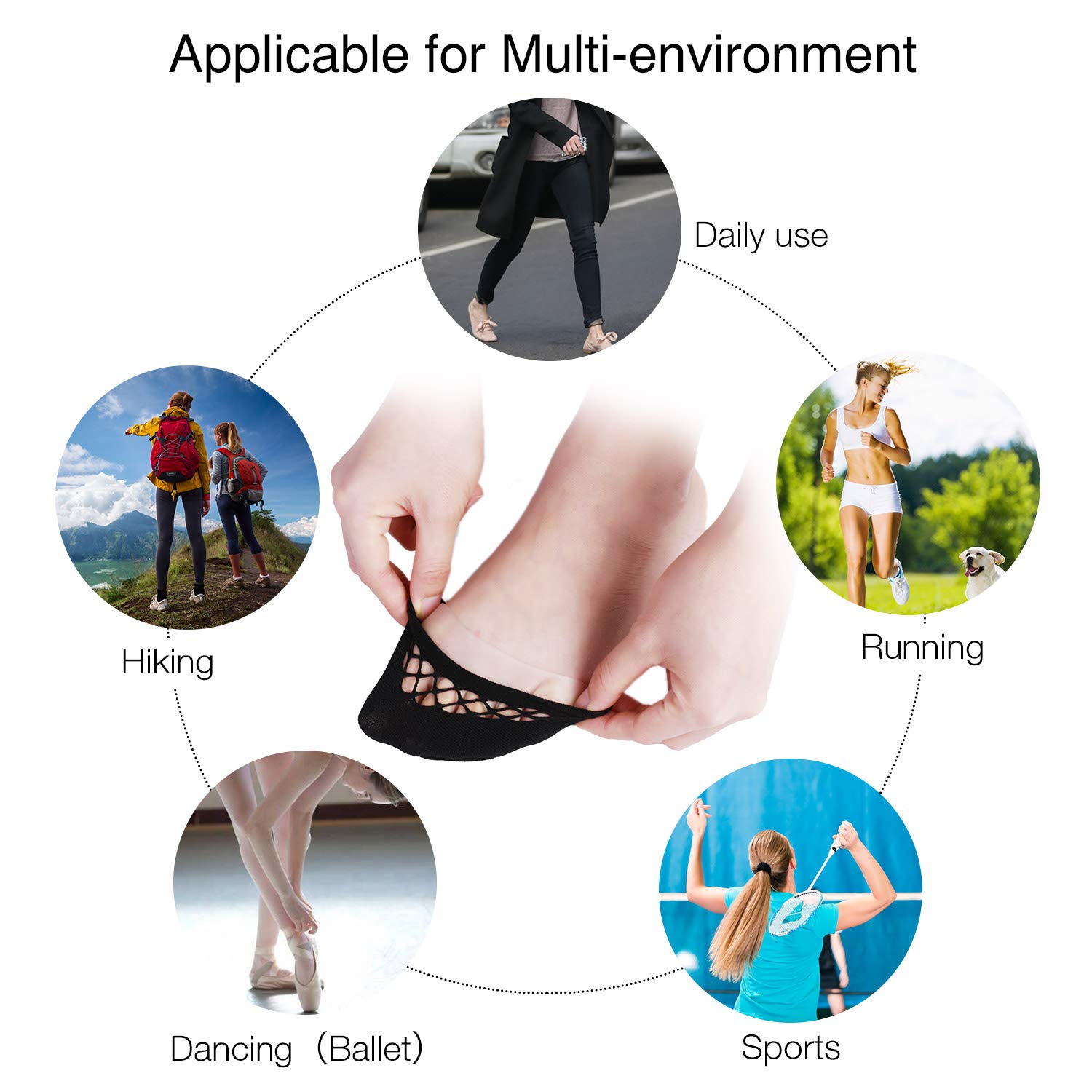 2 Pairs Soft Silicone Gel Toe Protectors Covers Faireach Toe Caps Metatarsal Pads with Forefoot Cushion Ballet Pointe Dance Athlete Shoe Pads 4 PCS