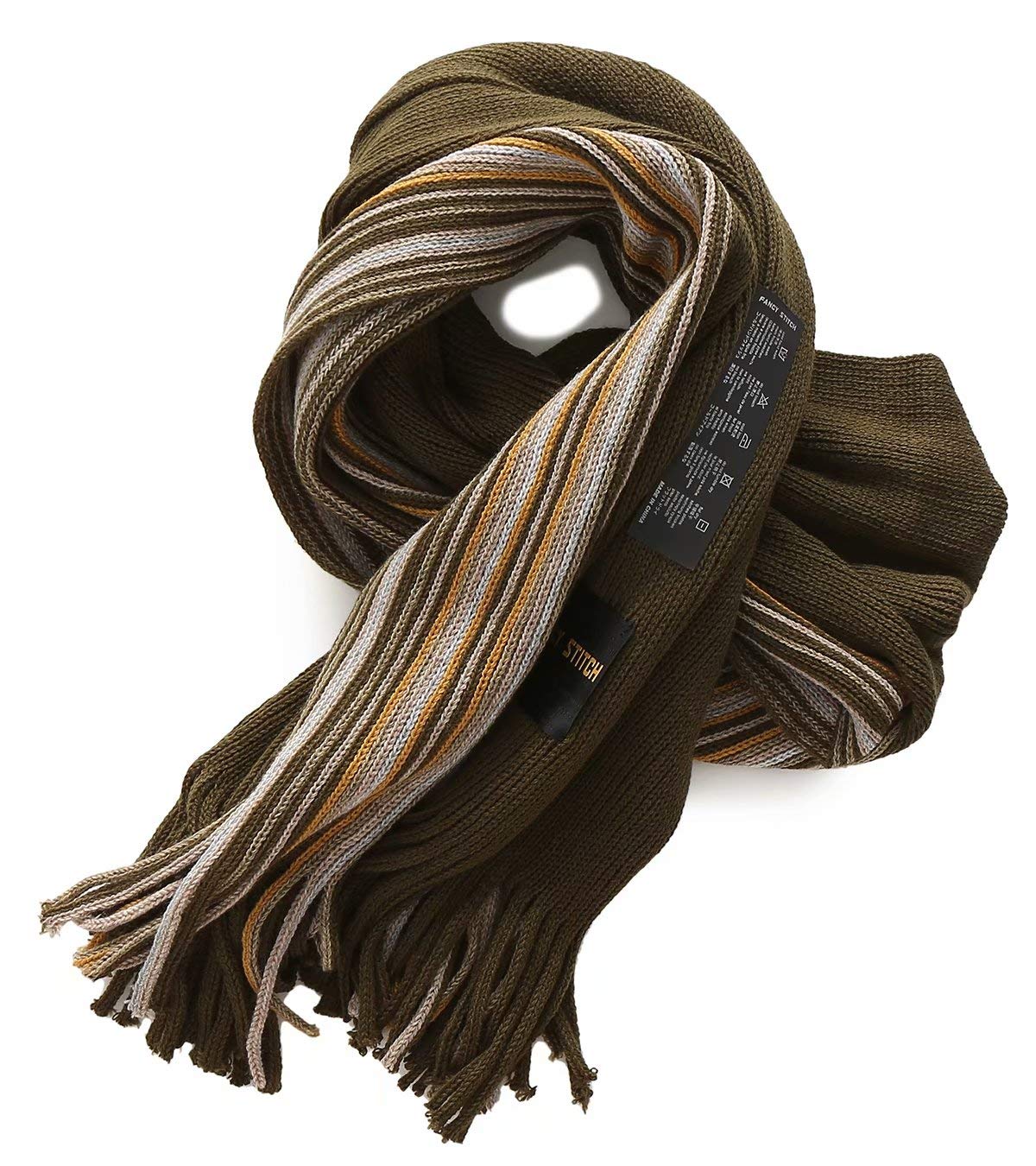Fancy Stitch Women/Men's Color Block Rib Stripe Knitted Wool Scarf Fancy Stitch Women/Men's Color Block Rib Stripe Knitted Wool Scarf
