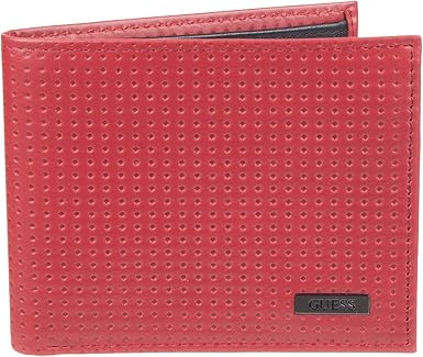 Guess Men S Leather Slim Bifold Wallet Red One Size At Amazon
