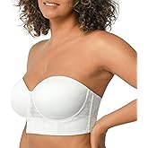 HSIA Strapless Bras for Women, Longline Bandeau for Large Bust Plus Size Supportive Corset Non Slip Convertible Bustier