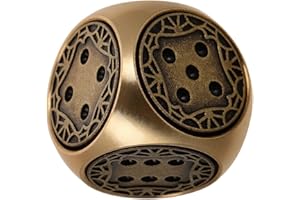 KALLORY Retro Brass Dice 6-Sided Hand-Polished Metal Dice for Tabletop Games and Collectors for Creative