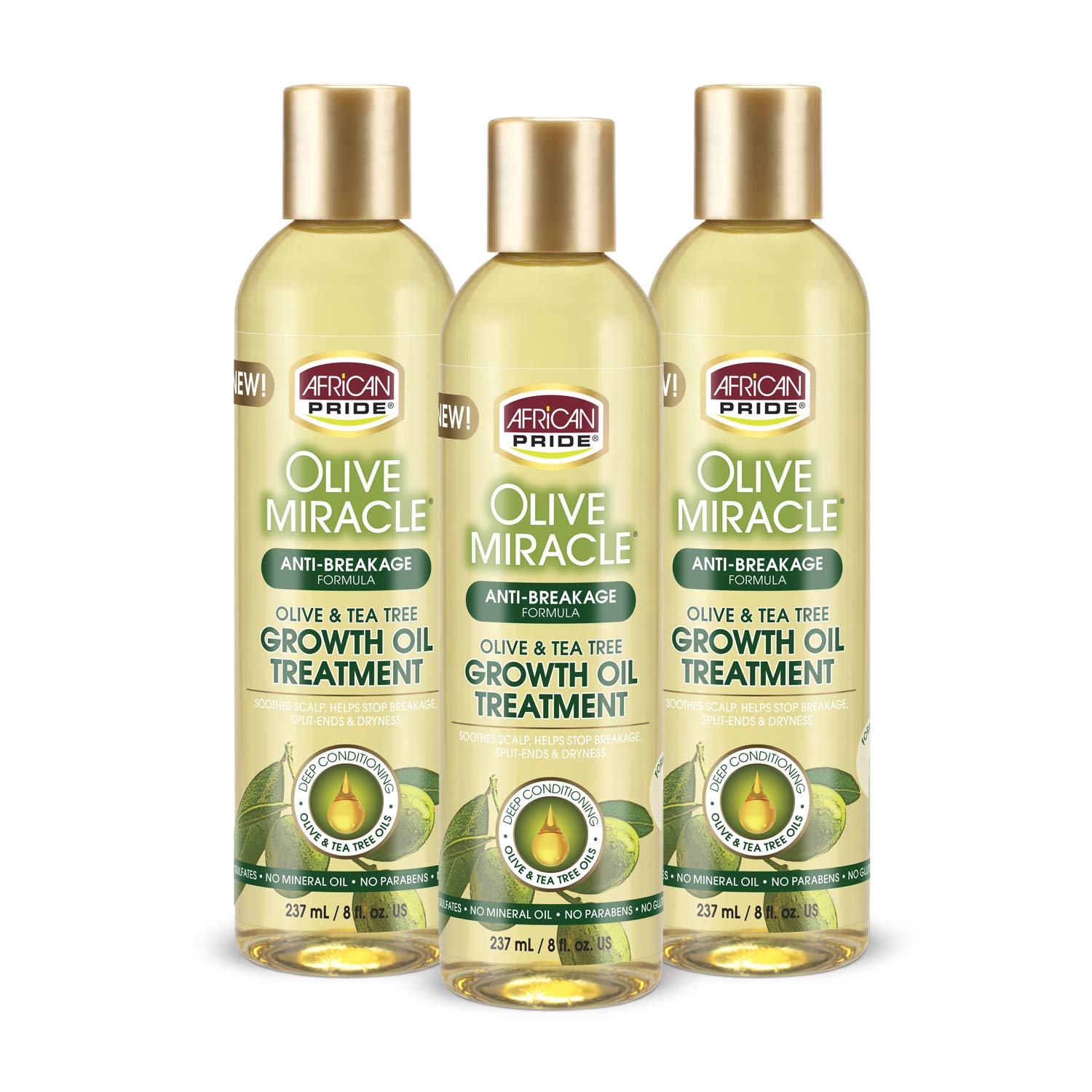 African Pride Olive Miracle Anti-Breakage Growth Oil (Triple Pack) by African Pride Olive Miracle Anti-Breakage Growth Oil