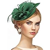 Zinniday Fascinator Tea Party Hat - 2026 Derby Pillbox Kentucky Hat for Women (7.87x5.9inch)