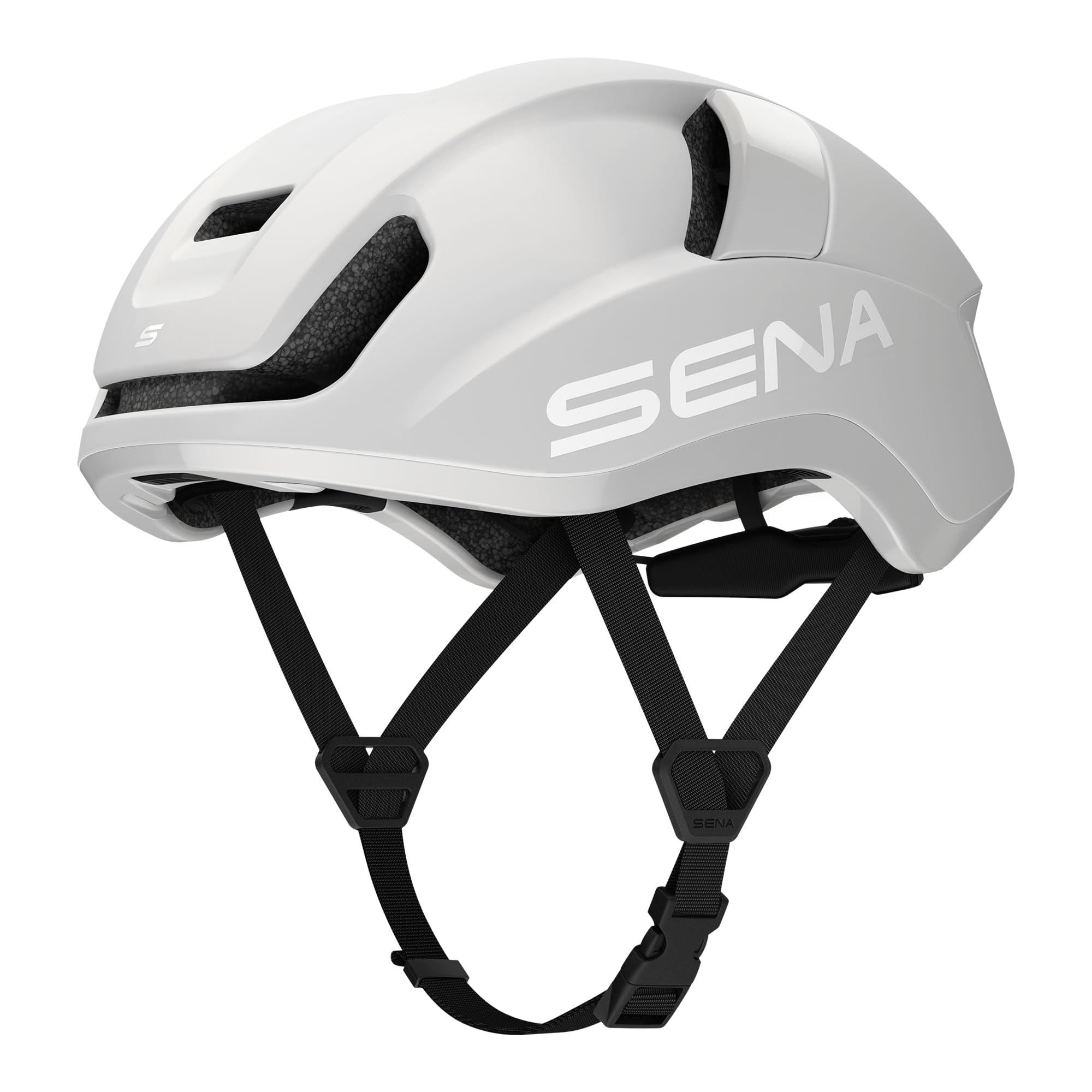 Sena S Smarter Rennradhelm mit Mesh Intercom (Mattweiß, L)