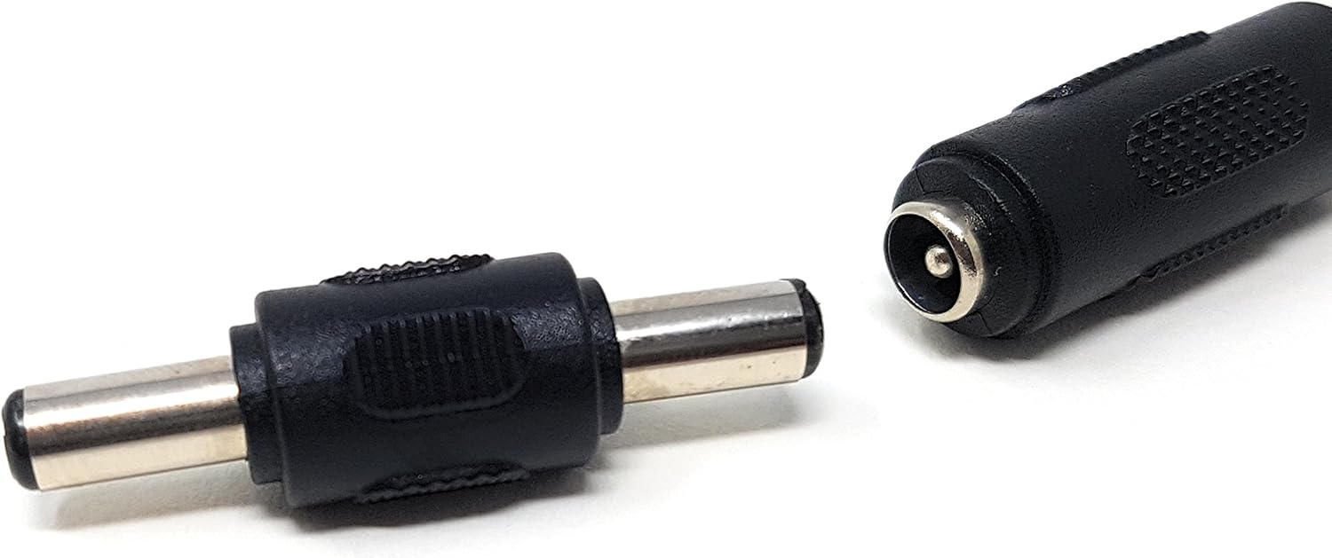 MainCore 5.5mm x 2.1mm DC Power Coupler/Male to Male Plugs/Gender Changer Adapter Converter Extender, black - Image 5