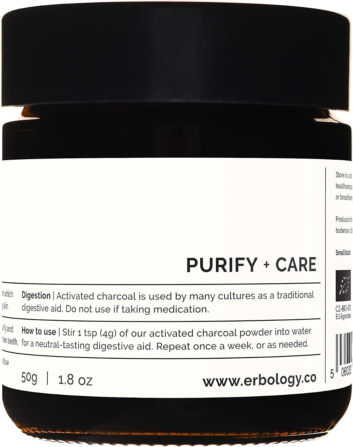 Erbology Activated Charcoal Powder 50g, Teeth Whitening, Add to Face Masks, Toothpaste and Body Wraps for Natural Exfoliation - Image 3