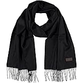 Hickey Freeman Solid 100% Cashmere Scarf for Men – Ultra-Soft Men’s Winter Scarves, 72-Inches x 12-Inches