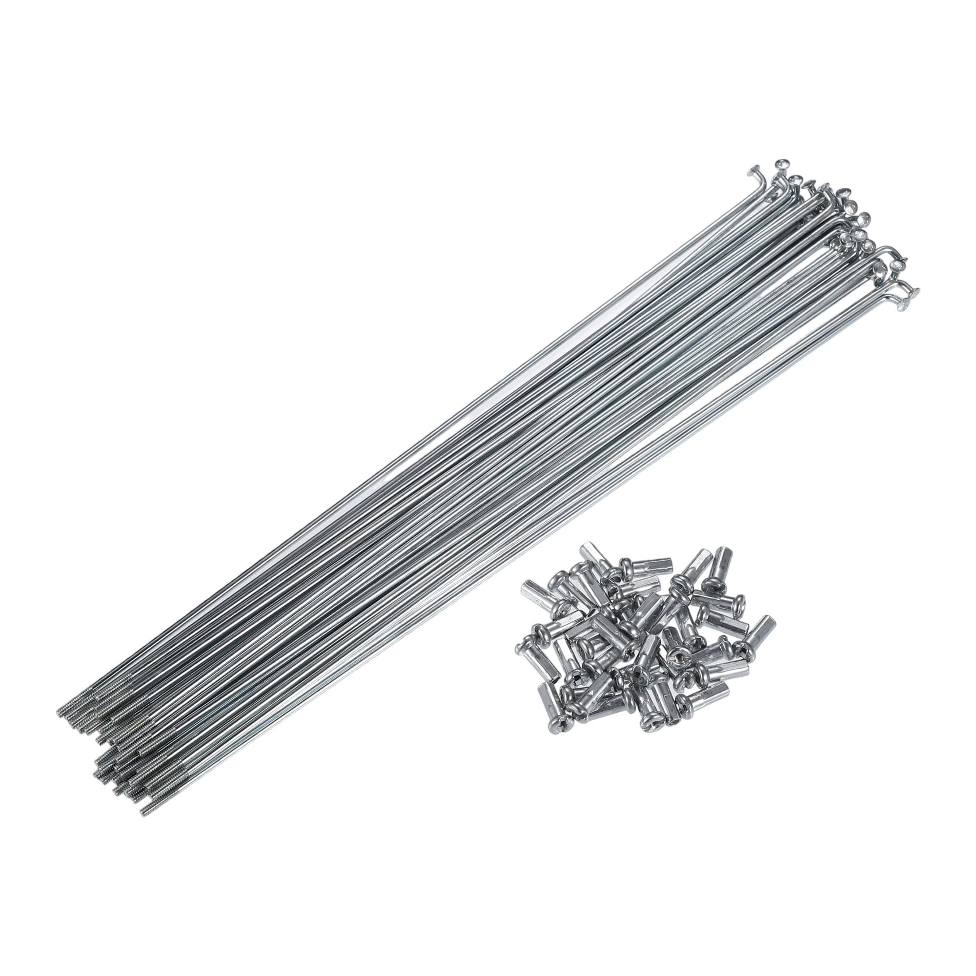 X AUTOHAUX 36pcs 14G J Bend Bike Steel Spokes 8.66" Cycle Spokes with Nipples