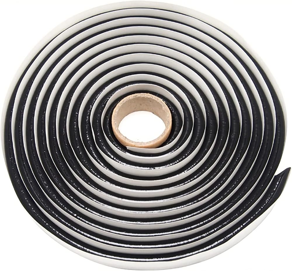 QWORK Butyl Sealant Tape 9.5 mm x 13 ft Black for Automotive Sealing
