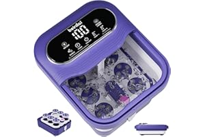 Beinilai Collapsible Foot Spa Electric Rotary Massage, Foot Bath with Heat, Bubble and Motorized Shiatsu Massage Balls, Pedicure Foot Spa for Feet Stress Relief