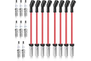 High Performance 41-110 Iridium Spark Plugs & 10.2mm Ignition Wires Kit for 2000-2013 Chevy Silverado/GMC Sierra 5.3L 6.0L V8