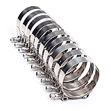 10PCS Stainless Steel T-Bolt Clamps Turbo Intake