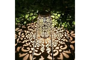 Kaixoxin Solar Lantern Lights for Hanging or Table Outdoor Solar Light for Patio Courtyard Garden (Silver-1)