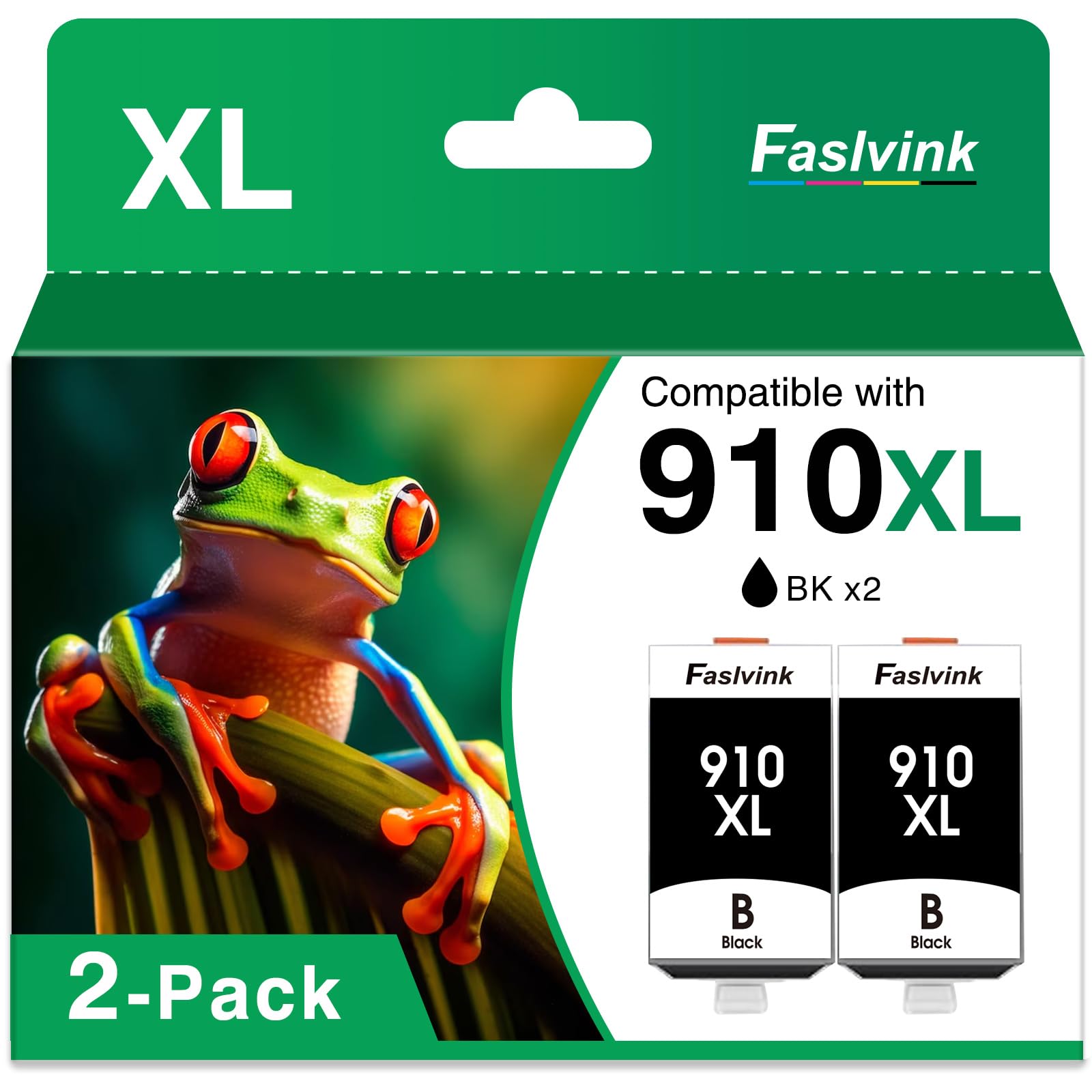 Photo 1 of 910XL 910 Ink Cartridges for HP Printers Black Compatible for HP 910XL Ink Cartridges Combo Pack Replacement HP OfficeJet Pro 8020 8025 8035 8028 8022 8010 8015(2 Black, 2PK)
