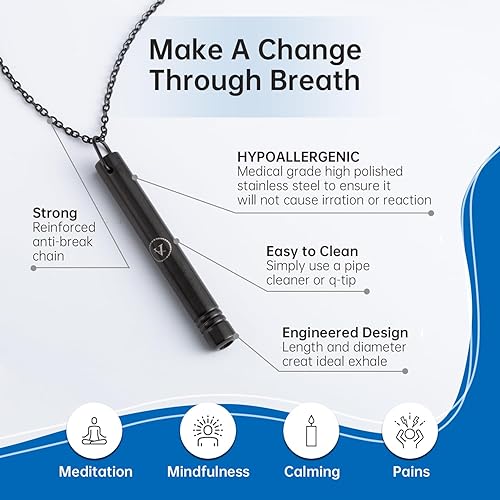 VIGLORY Mindful Breathing Necklace, A Powerful Tool for Anxiety