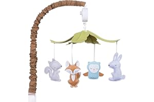 TREND LAB Forest Animal Crib Mobile - Woodland Baby Mobile for Crib - Musical Crib Mobile - Fun Whimsical Musical Mobile for Cribs - Rotating Nursery Mobile for Crib - Baby Crib Mobile for Boys and Girls