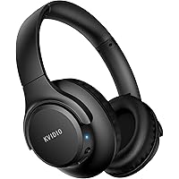 Bluetooth Headphones Over Ear, KVIDIO 65 Hours Playtime Wireless Headphones with Microphone, Foldable Lightweight Headset wit