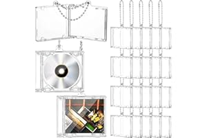 Misdary Mini Cd Keychain Album Cases Plastic Cd Cases Clear DVD Cover Bulk DVD Jewel Keyring Music Blank Mini Compact Disc Holder Pendant Personalized for DIY Backpack Hanging Decor Gifts(20 Pcs)