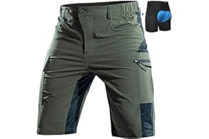 Cycorld Mountain-Bike-Shorts-Mens-Padded Biking Baggy Cycling Short Padding