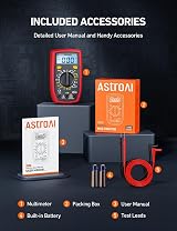 AstroAI Digital Multimeter Voltmeter Ohmmeter Ammeter Backlit LCD view 8