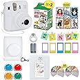 Fujifilm Instax Mini 12 Instant Camera Clay White + Shutter Compatible Carrying Case + Fuji Film Value Pack (20 Sheets) + Shutter Accessories Bundle, Color Filters, Photo Album, Assorted Frames