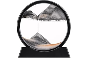 XINBAOHONG Moving Sand Art Picture,Liquid Motion 3D Deep Sea Sandscape in Motion Display Flowing Sand Frame Relaxing Desktop Home Office Work Decor（10 inch） (Black)